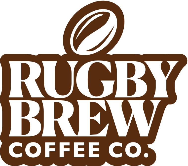Brown Rugby Brew Coffee Logo