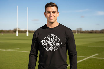 Rugby Brew Black Long Sleeved Rugby T shirt