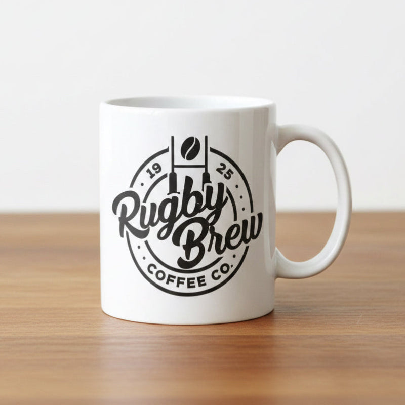 Rugby Brew White Coffee Mug